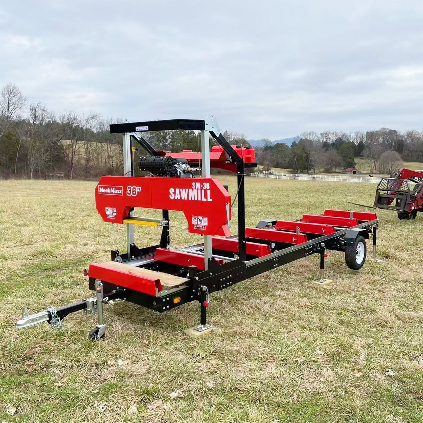 36" MAX Portable Sawmill, 25HP 688cc HONDA GX690 V-Twin Engine, 36" Board Width, 20' Track Length, (10 x Blades Included), SM-36HMAX